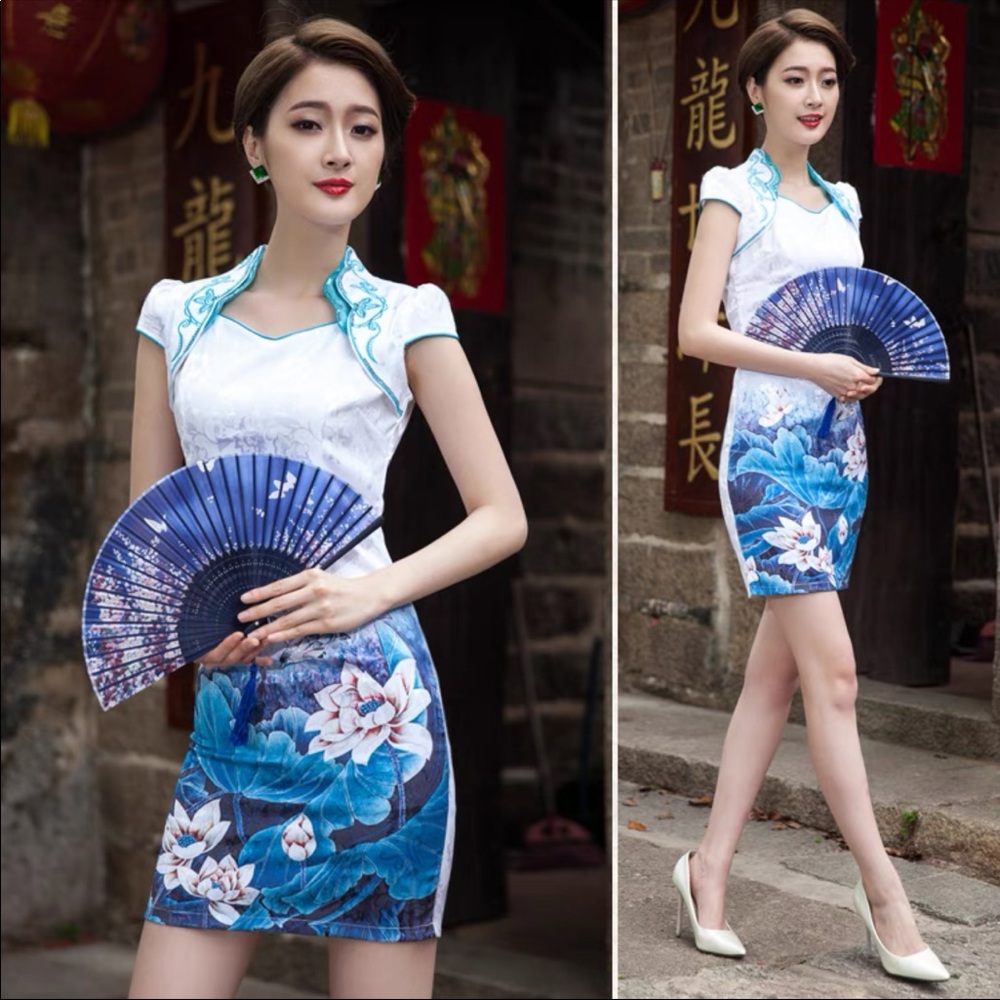 3/$30 floral traditional Chinese Qipao cheongsam dress